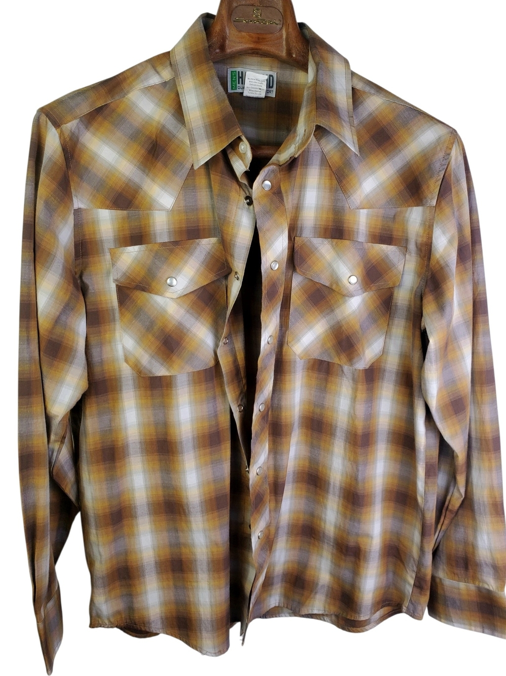 Vintage Haband Men’s Plaid Western Pearl Snap Shirt . MED. #402